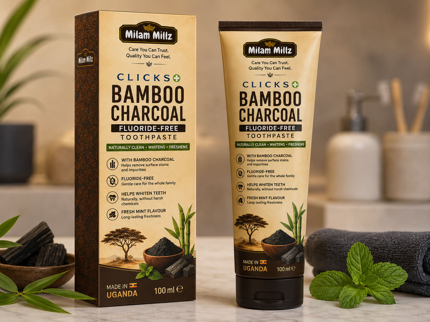 Clicks Bamboo Charcoal Fluoride-Free Toothpaste