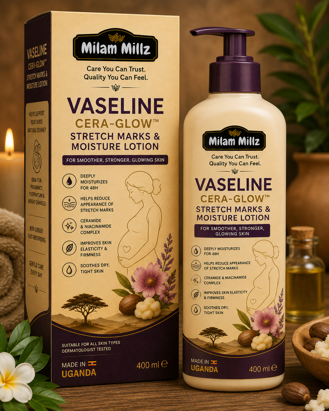 Vaseline Cera-Glow Stretch Marks & Moisture Lotion
